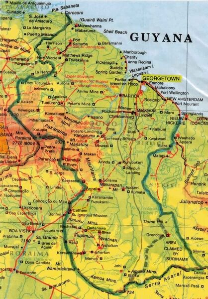 Guyana Topographic Map